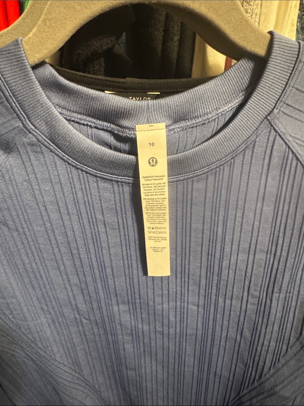 NWT lulu lemon long sleeve blue top - size 10